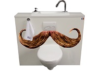 WiCi Bati Wandbecken auf Wand-WC intergrieten, Moustache Verkleidung (Fotomontage)